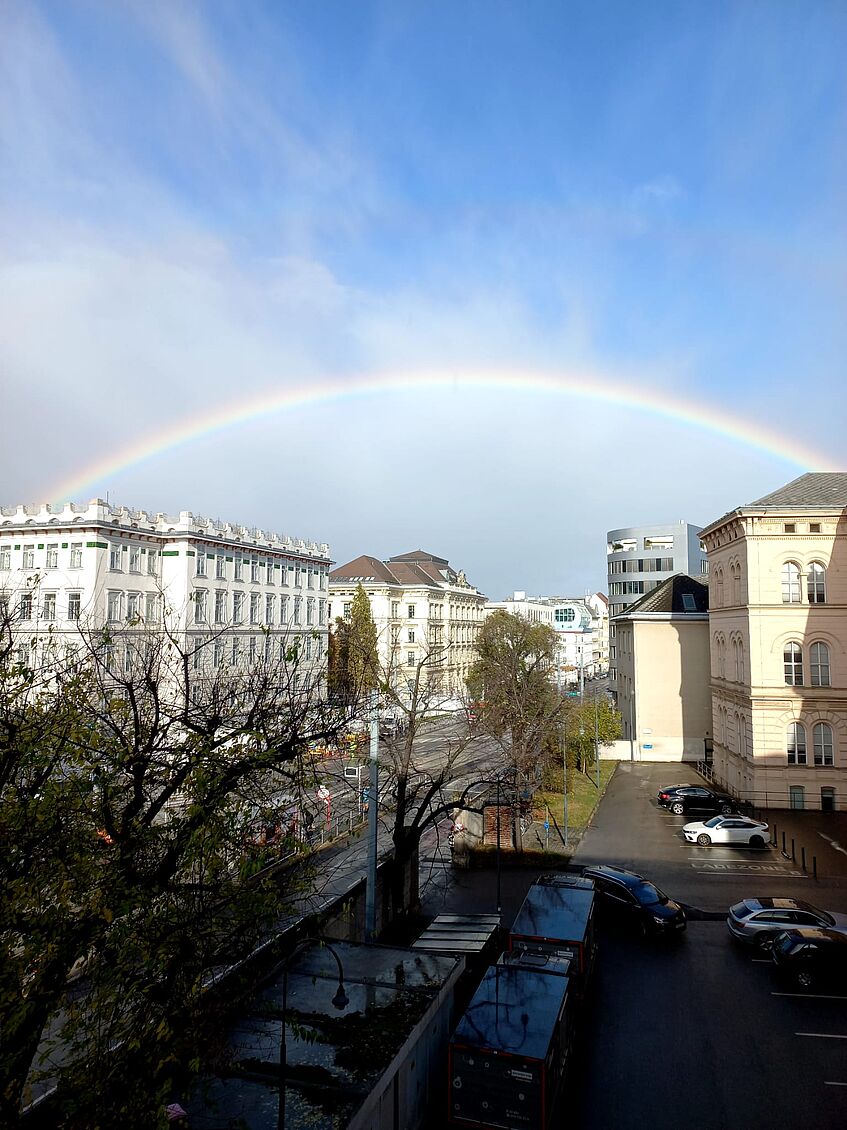 Riesiger Regenbogen über Wien